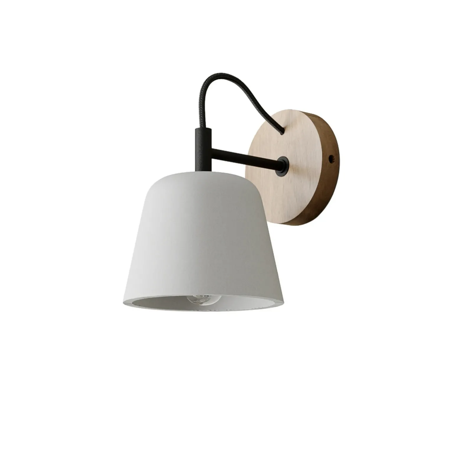 Aplique de pared Lucande Kalinda, gris, hormigón, 20 cm de altura, E14