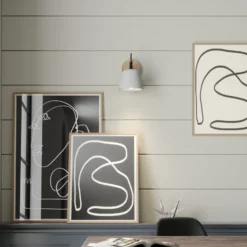 Aplique de pared Lucande Kalinda, gris, hormigón, 20 cm de altura, E14