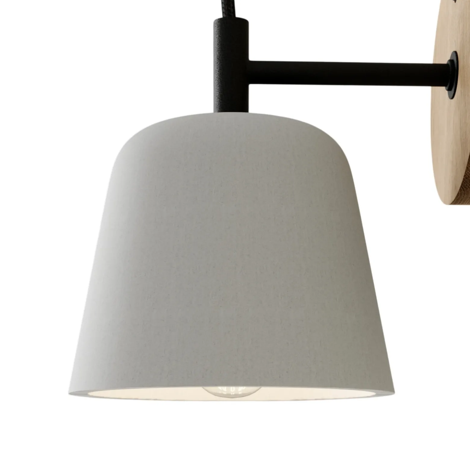 Aplique de pared Lucande Kalinda, gris, hormigón, 20 cm de altura, E14