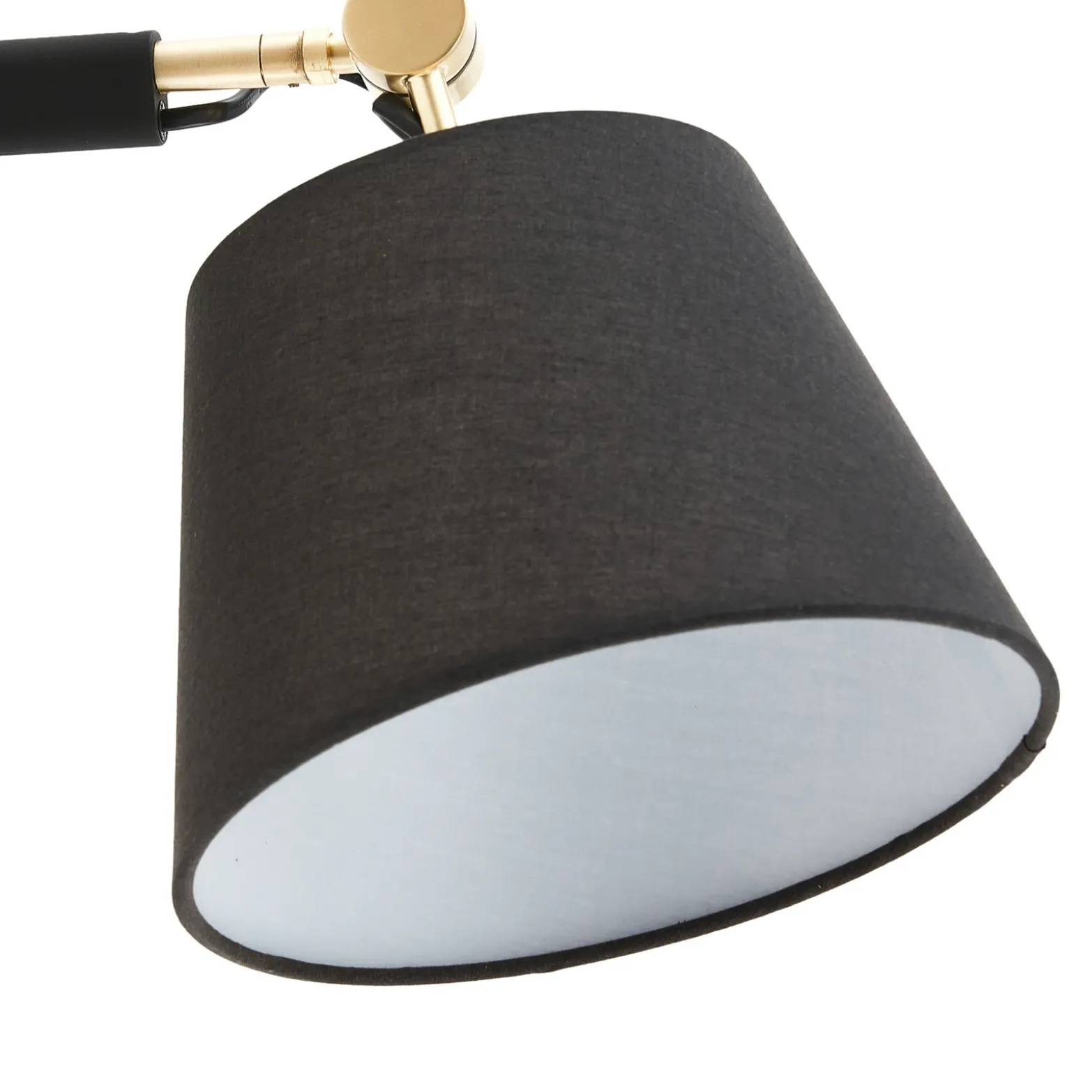 Aplique de pared Lucande Marvaine, negro/oro, regulable