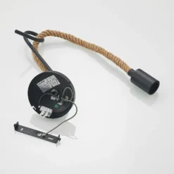 Aplique de pared Lucande Ropina, negro, cuerda de cáñamo, altura 25 cm