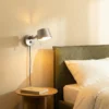 Aplique de pared Lucande Silka, 14 cm, níquel, flexible, enchufe