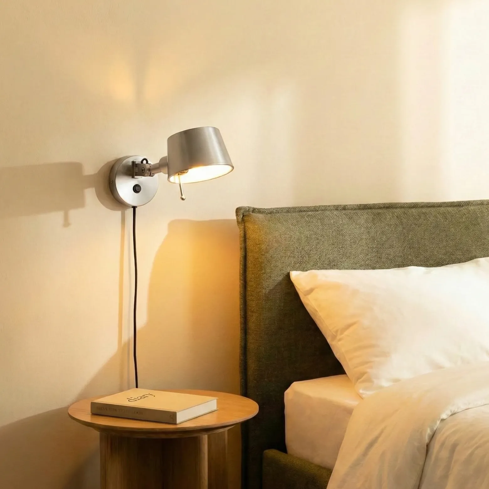 Aplique de pared Lucande Silka, 14 cm, níquel, flexible, enchufe