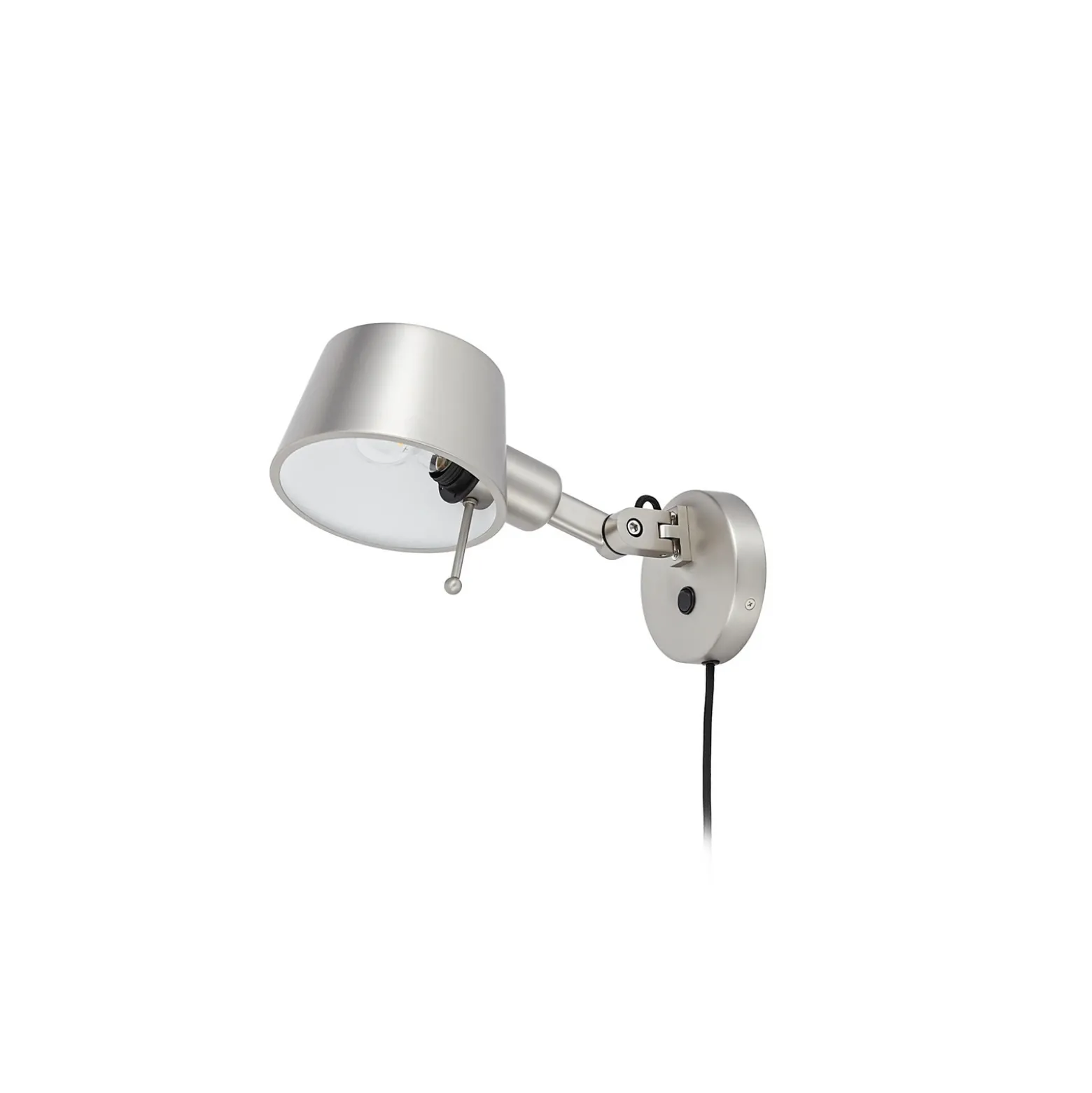 Aplique de pared Lucande Silka, 14 cm, níquel, flexible, enchufe