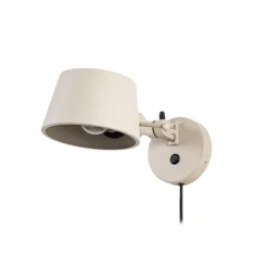 Aplique de pared Lucande Silka, 14 cm, beige, flexible, enchufe