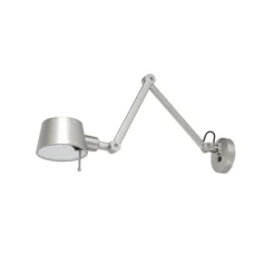 Aplique de pared Lucande Silka, 91 cm, níquel, regulable, E27