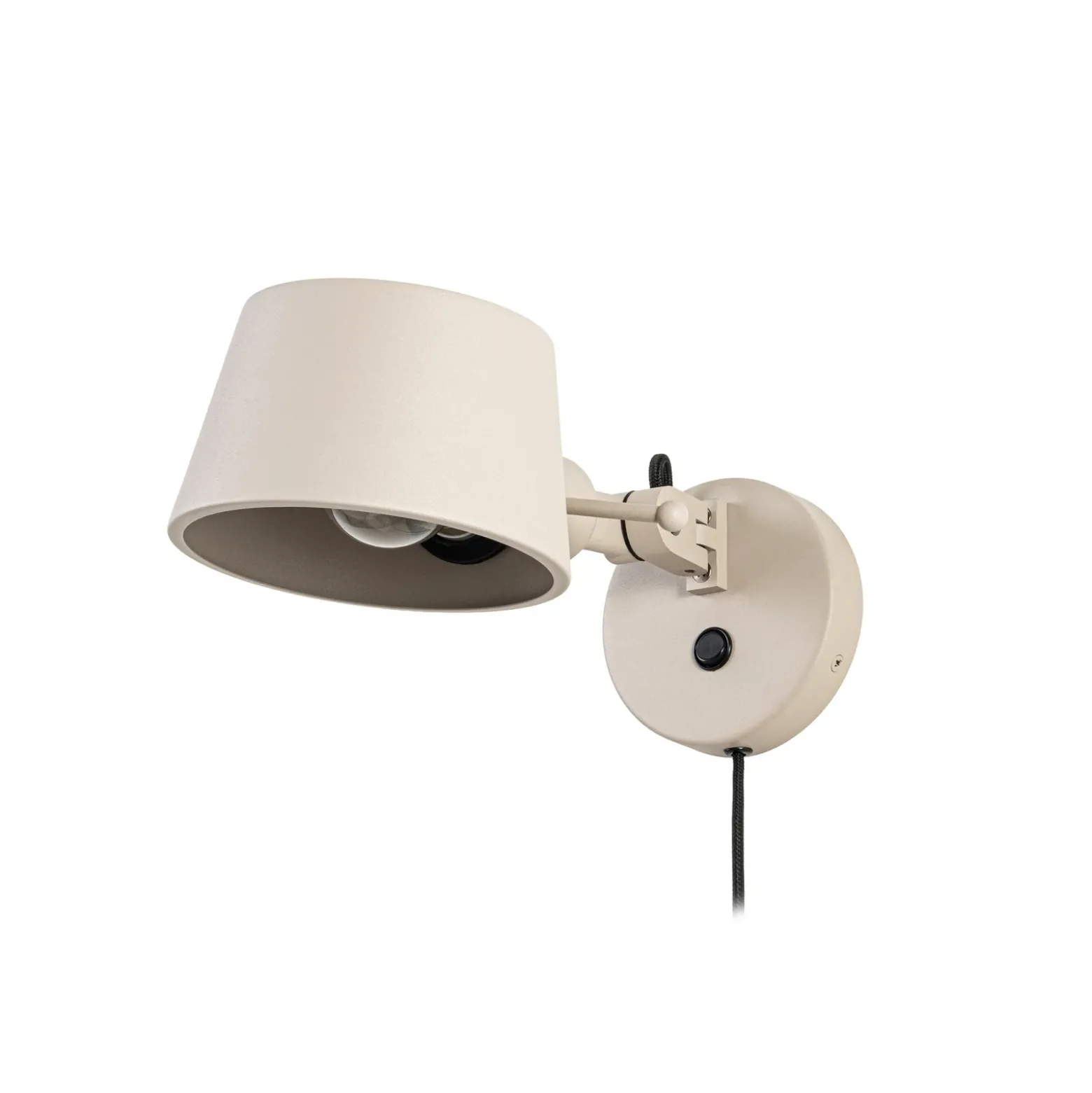 Aplique de pared Lucande Silka, 14 cm, beige, flexible, enchufe