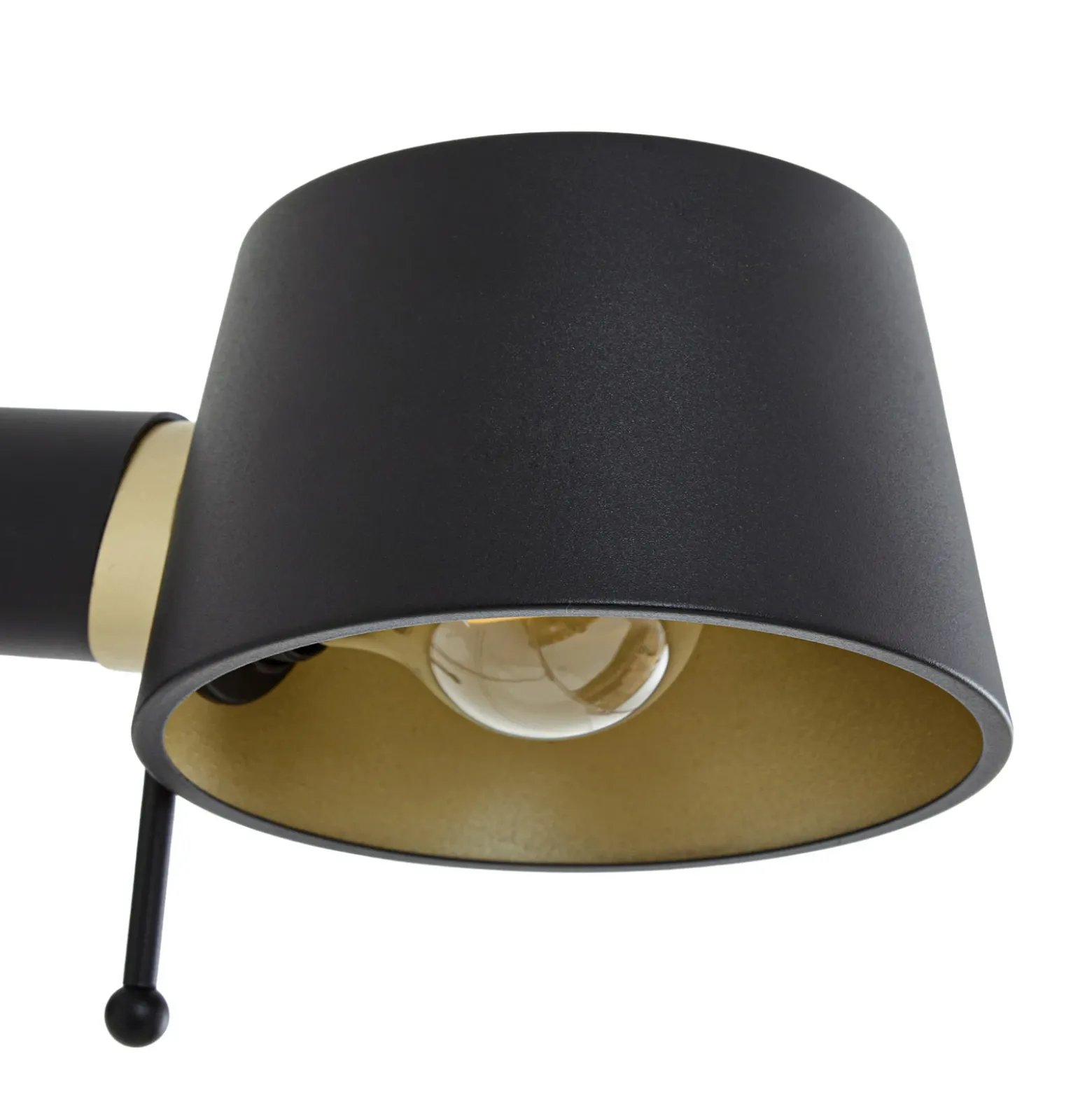Aplique de pared Lucande Silka, 14 cm, negro, flexible, enchufe