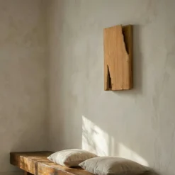 Aplique de pared Lucande Tarry, madera, ancho 45 cm, 2 x E14