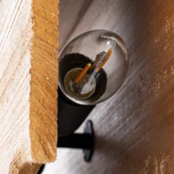Aplique de pared Lucande Tarry, madera, ancho 45 cm, 2 x E14
