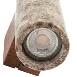 Aplique de pared Lucande Tavira, marrón veteado, luz hacia arriba/abajo, GU10