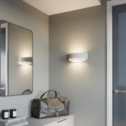 Aplique de pared Lucien de Lindby, blanco, yeso, se puede pintar, arriba/abajo,