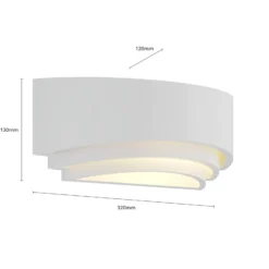 Aplique de pared Lucien de Lindby, blanco, yeso, se puede pintar, arriba/abajo,