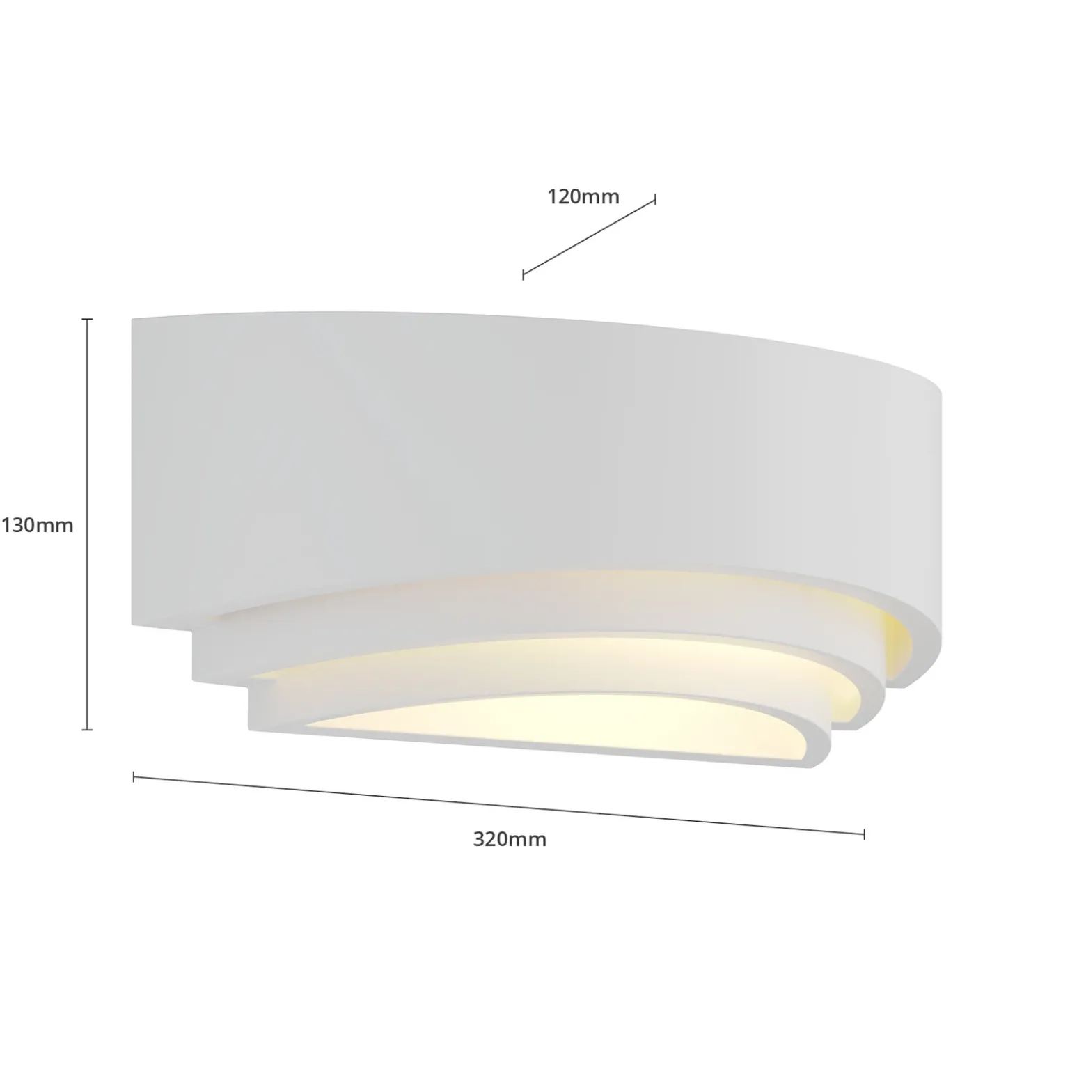 Aplique de pared Lucien de Lindby, blanco, yeso, se puede pintar, arriba/abajo,