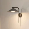 Aplique de pared Lume, marrón, metal, altura 30,5 cm