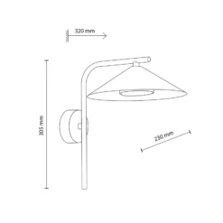 Aplique de pared Lume, marrón, metal, altura 30,5 cm