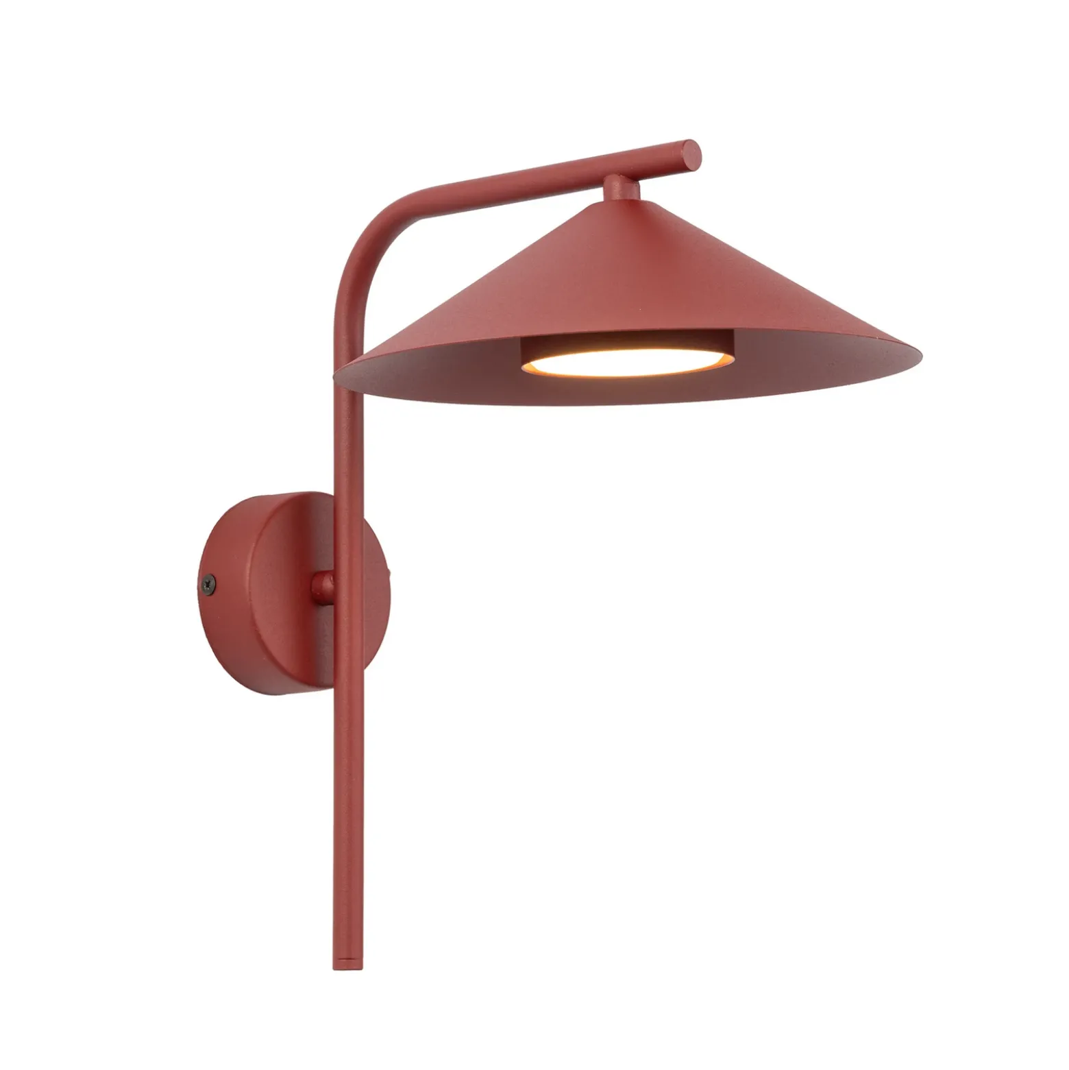Aplique de pared Lume S, color burdeos, metal, 31 cm de altura, GX53