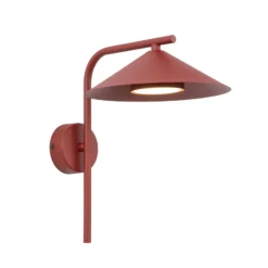 Aplique de pared Lume S, color burdeos, metal, 31 cm de altura, GX53