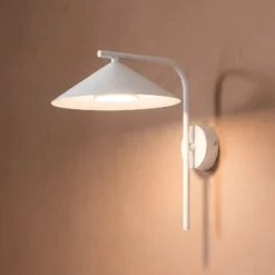 Aplique de pared Lume S, color greige, metal, 31 cm de altura, GX53