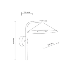 Aplique de pared Lume S, color greige, metal, 31 cm de altura, GX53