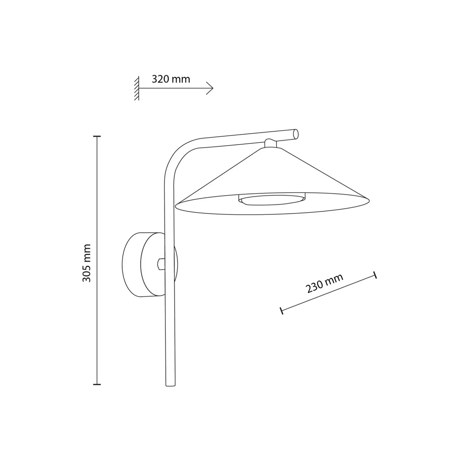Aplique de pared Lume S, color greige, metal, 31 cm de altura, GX53