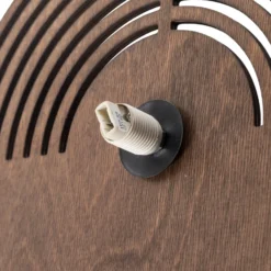Aplique de pared Lunar, blanco/color madera, Ø 30 cm, G9