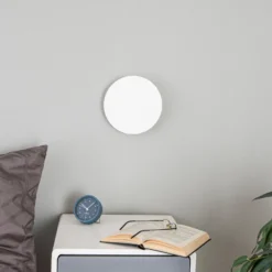 Aplique de pared Lunia New, blanco, Ø 20 cm
