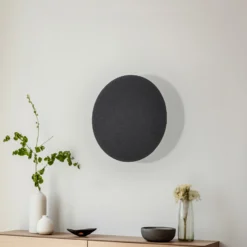 Aplique de pared Lunia New, negro, Ø 30 cm