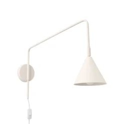 Aplique de pared LYS, beige, Ø 14 cm, metal, enchufe, E14
