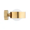 Aplique de pared Mado, acero color latón, cristal opalino, 1 luz
