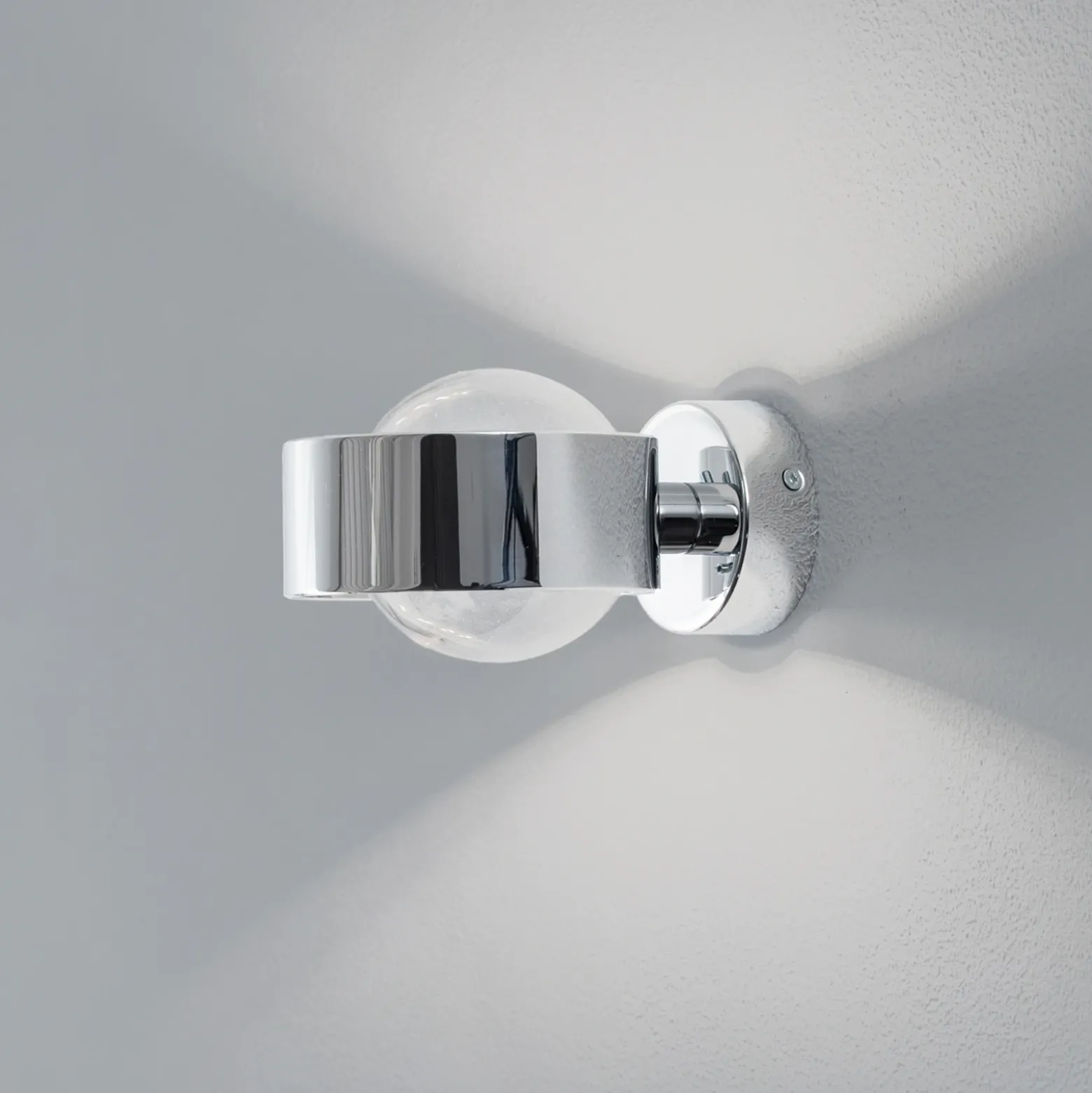 Aplique de pared Mado, acero cromado, cristal ahumado, 1 luz