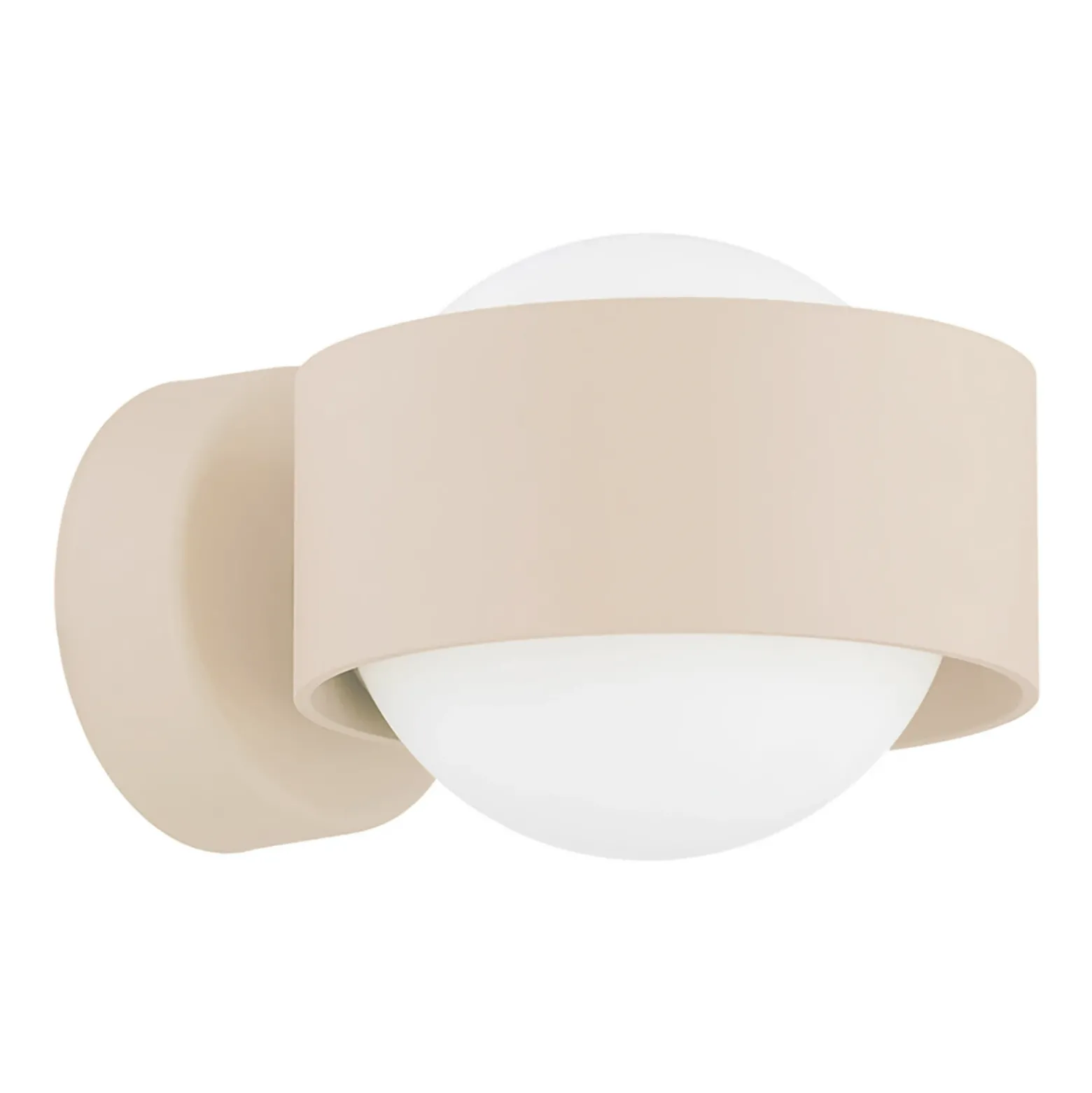 Aplique de pared Mado, beige, Ø 8 cm, acero/vidrio, 1 luz, G9