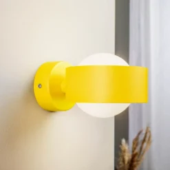 Aplique de pared Mado de acero, amarillo, 1 luz