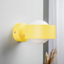Aplique de pared Mado de acero, amarillo, 1 luz