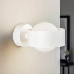 Aplique de pared Mado de acero, blanco, 1 luz