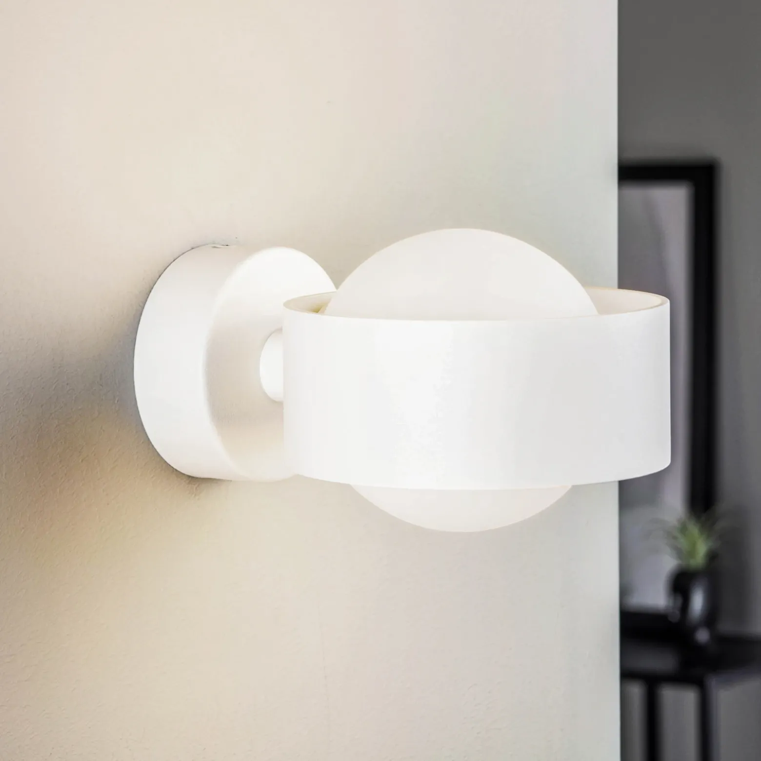 Aplique de pared Mado de acero, blanco, 1 luz