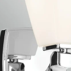 Aplique de pared Marant, cromo/ópal, altura 24 cm, IP44, LED G9