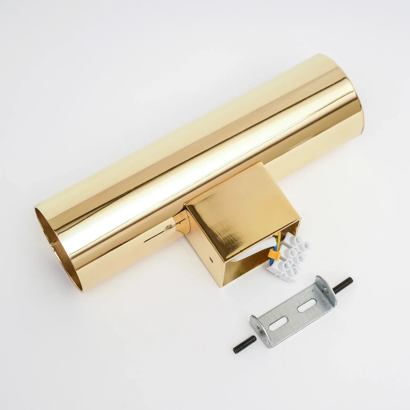 Aplique de pared Marion, latón, altura 18 cm, acero, luz hacia arriba/hacia