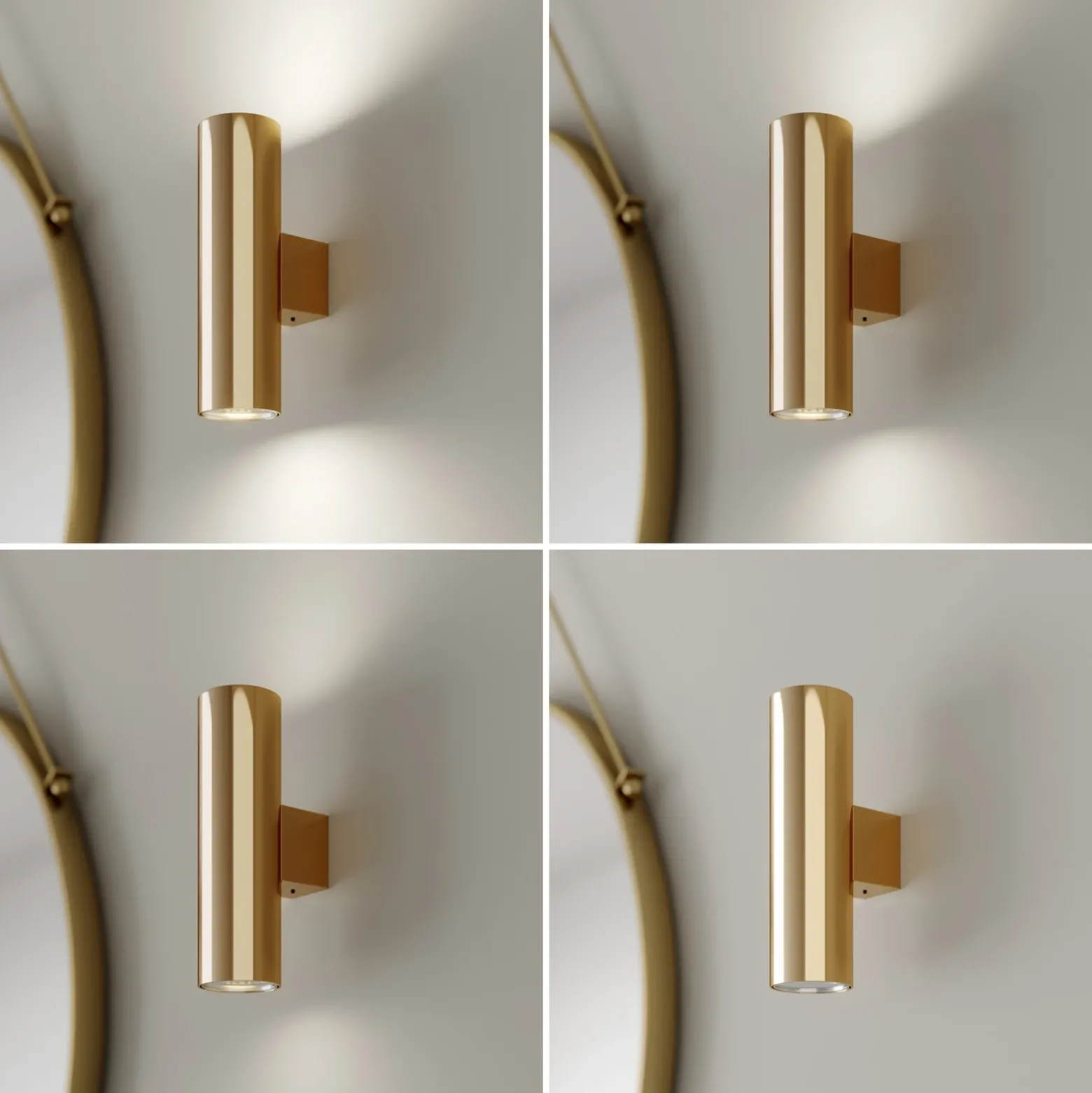 Aplique de pared Marion, latón, altura 18 cm, acero, luz hacia arriba/hacia