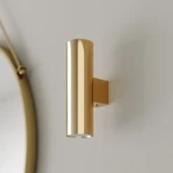 Aplique de pared Marion, latón, altura 18 cm, acero, luz hacia arriba/hacia
