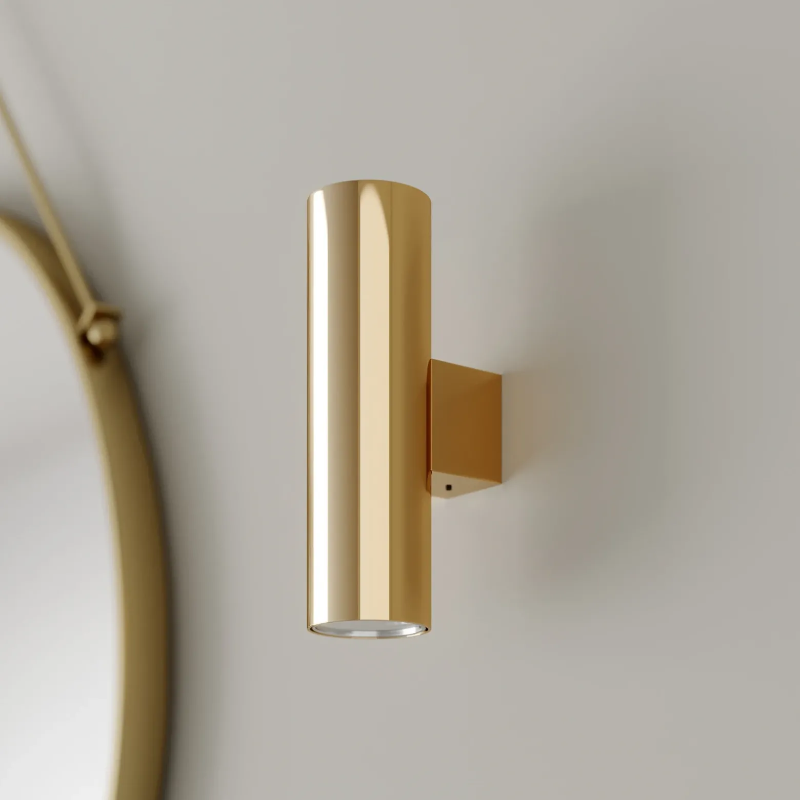 Aplique de pared Marion, latón, altura 18 cm, acero, luz hacia arriba/hacia