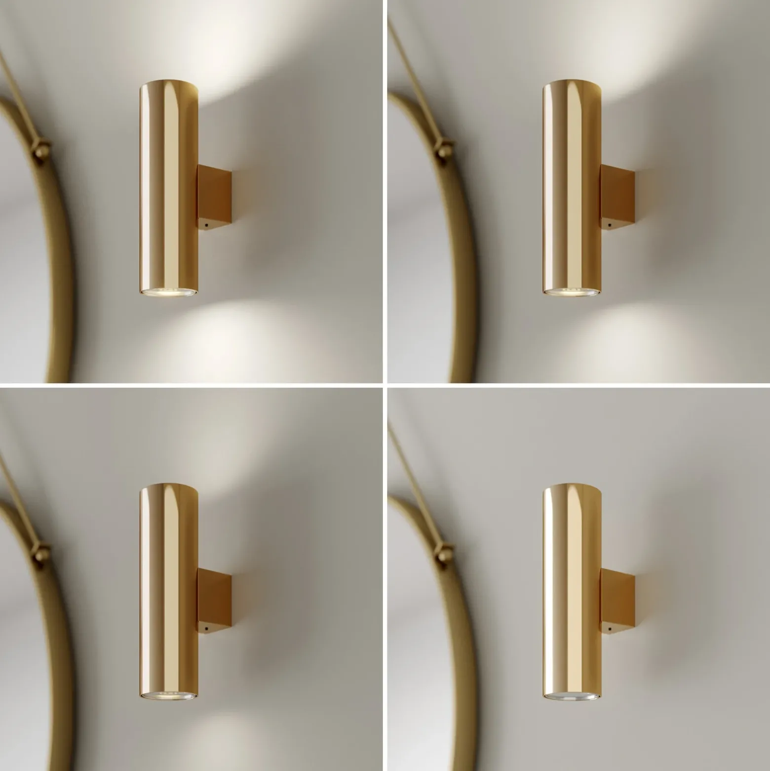 Aplique de pared Marion, latón, altura 18 cm, acero, luz hacia arriba/hacia