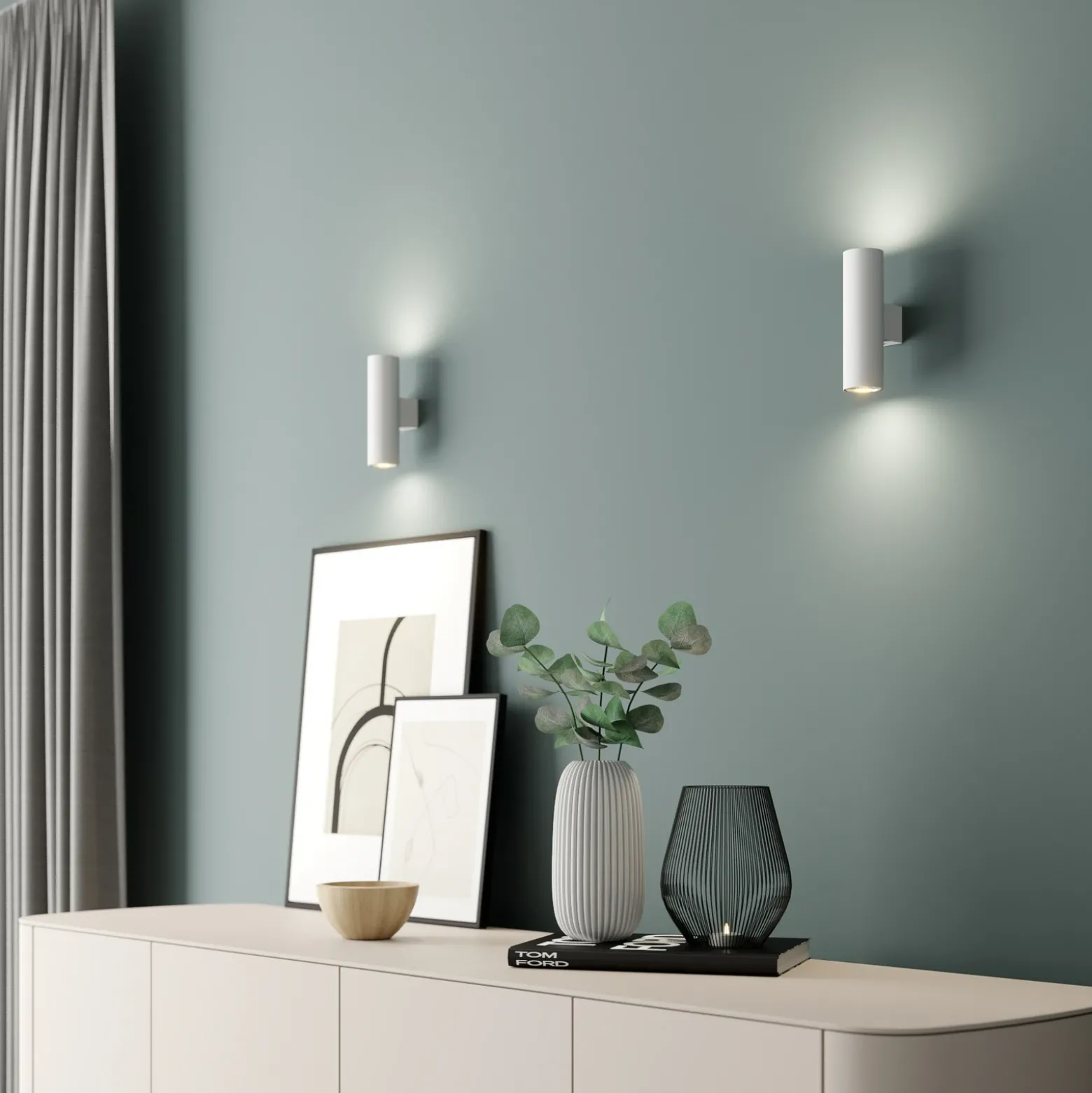 Aplique de pared Marion, 2 luces, blanco