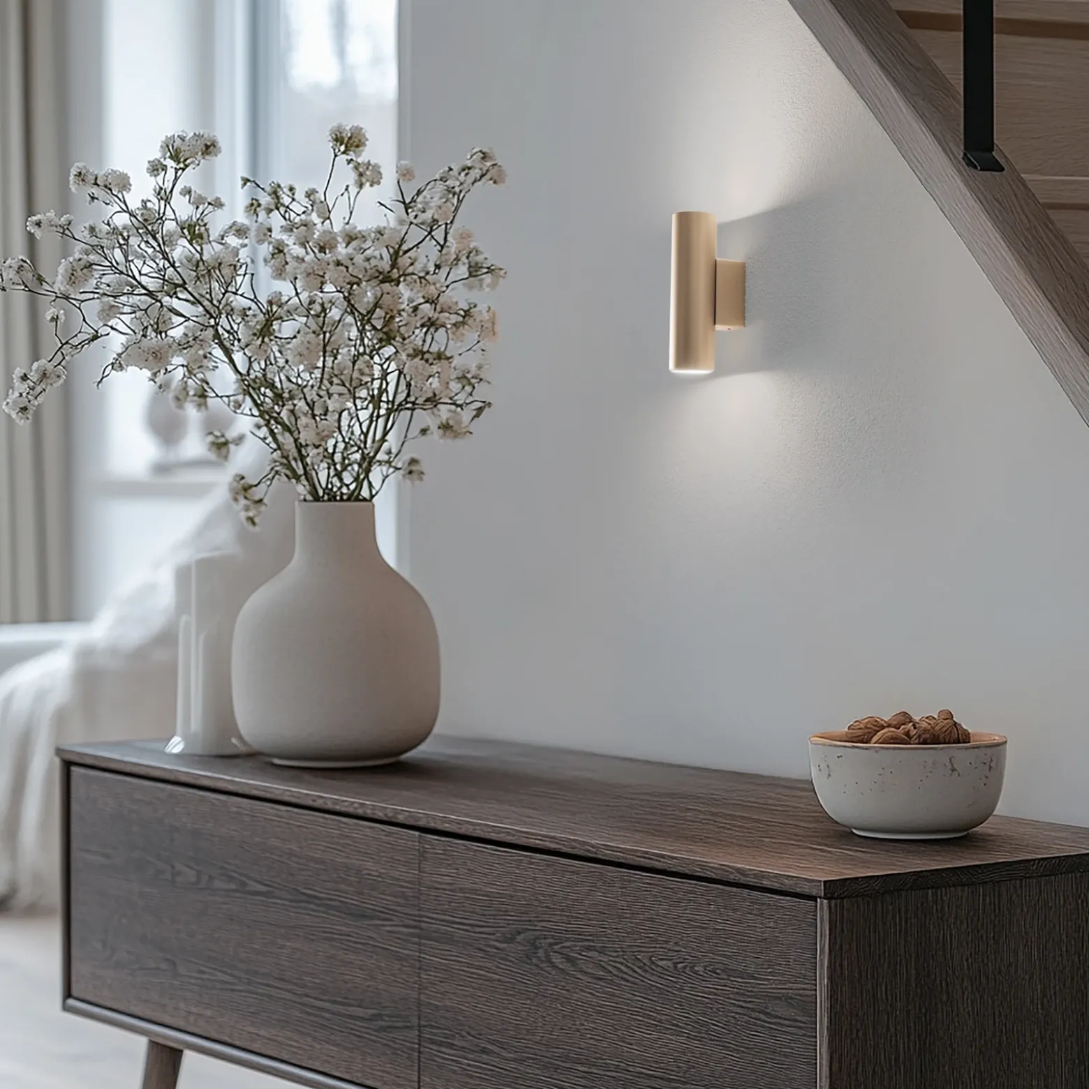Aplique de pared Marion Plus, dorado, GU10, acero, altura 18 cm