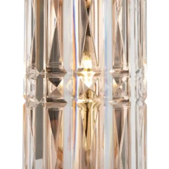 Aplique de pared Maytoni Facet, altura 25 cm, color dorado, cristal, E14