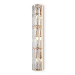Aplique de pared Maytoni Facet, altura 75,2 cm, color dorado, cristal