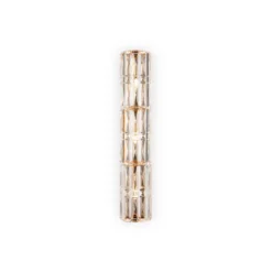 Aplique de pared Maytoni Facet, altura 75,2 cm, color dorado, cristal