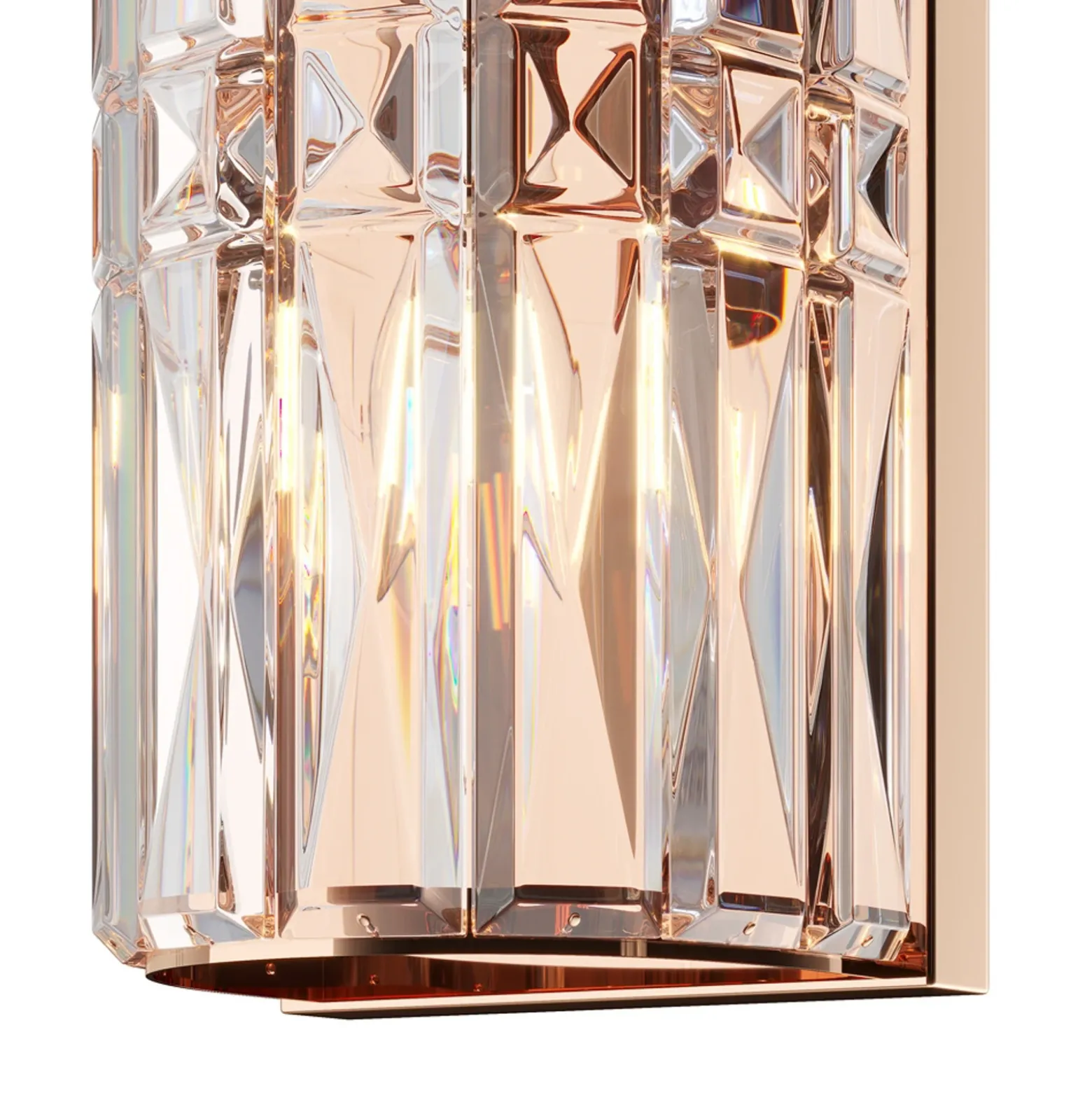Aplique de pared Maytoni Facet, altura 75,2 cm, color dorado, cristal