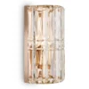 Aplique de pared Maytoni Facet, altura 25 cm, color dorado, cristal, E14