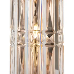 Aplique de pared Maytoni Facet, altura 25 cm, color dorado, cristal, E14